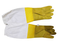 Beyaz Havalandırmalı Bilek ile arıcılık için sarı koruyucu eldivenler