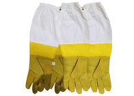 Beyaz Havalandırmalı Bilek ile arıcılık için sarı koruyucu eldivenler